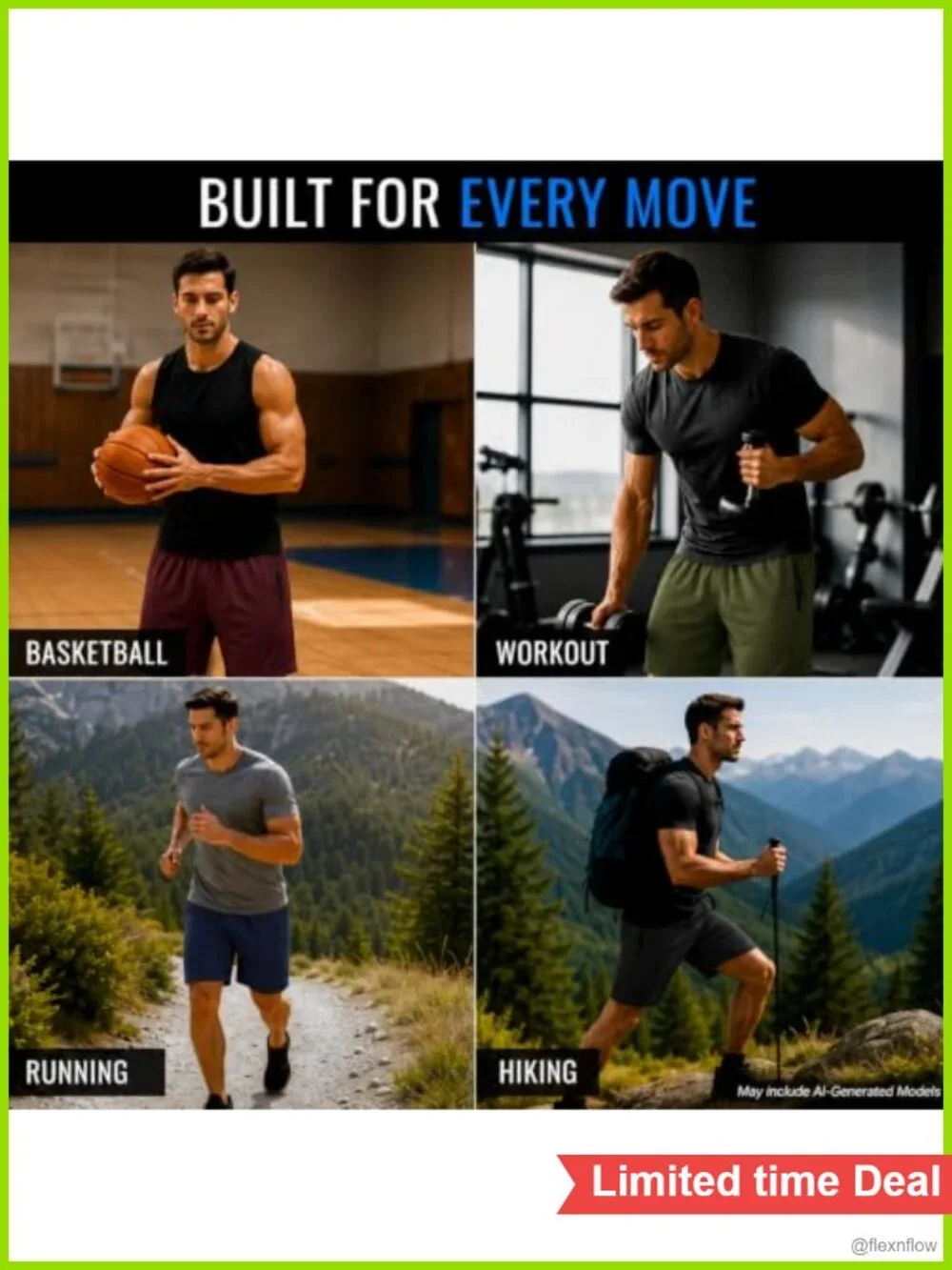 Mens Athletic Shorts 4 Pack Quick Dry Basketball Gym Running Training